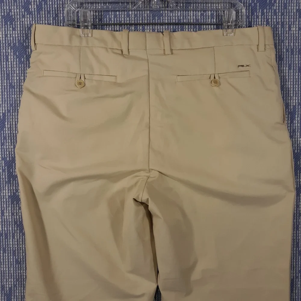 RLX Ralph Lauren Pants Mens Size 38 x 30 Beige Chino Flat Front Golf